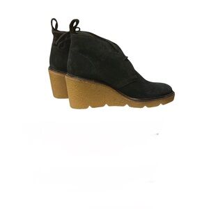 Clark’s Clarkford Suede Wedge Booties with Tan Sole